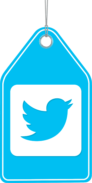 label with twitter logo